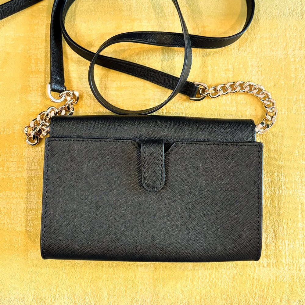 Michael Michael Kors Jet Set Travel Black Saffiano Leather Crossbody Bag - Picture 5 of 6